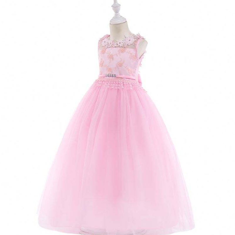 Baigeneue Stil Kinder Partykleid Mädchen Brautkleider Brautkleid rosa Blumen Kinder Abendkleidung