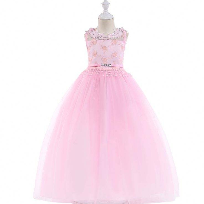 Baigeneue Stil Kinder Partykleid Mädchen Brautkleider Brautkleid rosa Blumen Kinder Abendkleidung