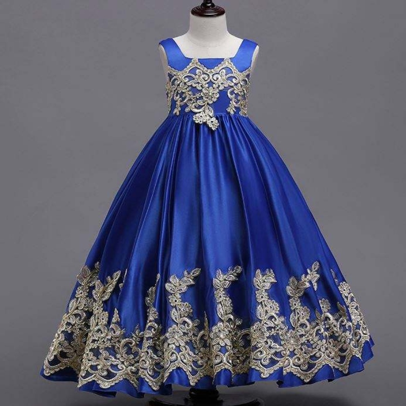 Mädchen Abendkleid Blumenmädchenkleid ärmellose Prinzessin Kinder Hochzeitskleid Host -Performance