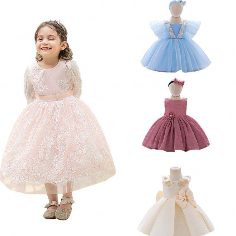 Baige Großhandel Neugeborene Baby Mädchen Geburtstag Abend Party Kinder Kleidung Kinder Sommerkleid
