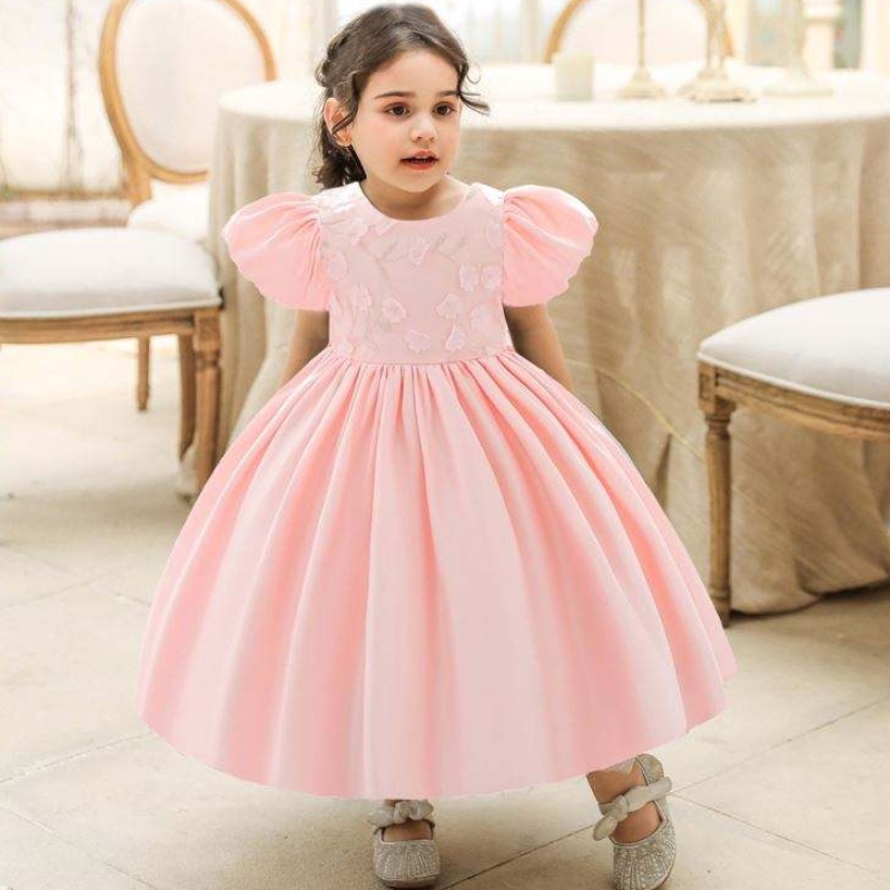 Baige Großhandel Baby Kind Kinder Kleidung Kleidung Spitze Blumenmädchen Erstes Geburtstagsfeier Kleid