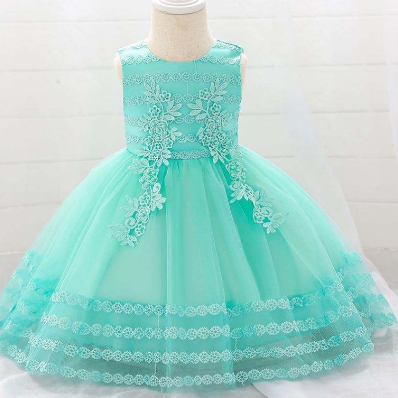 Baby Kleidneue Design Kinder Kleidung Blume Mädchen Party Geburtstagskleid L1923XZ