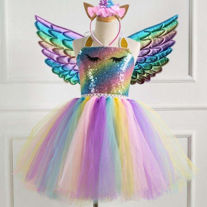Baige Hot Saleneue Stil Mädchen Einhorn Prinzessin Geburtstagsfeier Kinder Hochzeitskleid Kleid