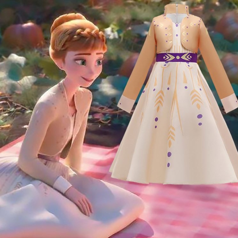 Baigeneue Elsa Anna Mädchen Prinzessin Kleid Halloween Cosplay Kostüm Girls Kostümmantel BX1662