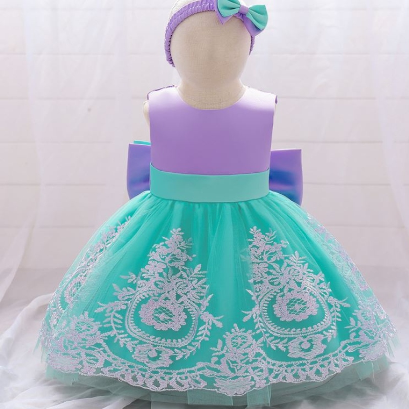 Baige 2021 Neues Design Baby Purple Säuglingsblumenmädchen \\ 'Blumenkleider Kinder First Communion Geburtstagsfeierkleid