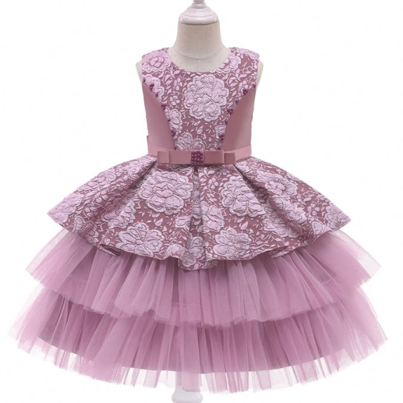 Baige Prinzessin Blumenmädchen Kleid Geburtstag Festzug Party Kleid Sommermädchen Kinder Kleider Kleider 3-10 Jahre