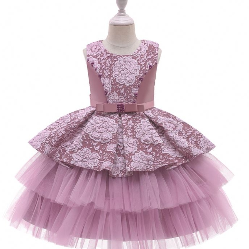 2021 Neueste Kleidungsstücke 3 bis 10 Jahre Kinderpartykleider für Mädchen Baby Girl Kleiderkleider Blumenmädchenkleid