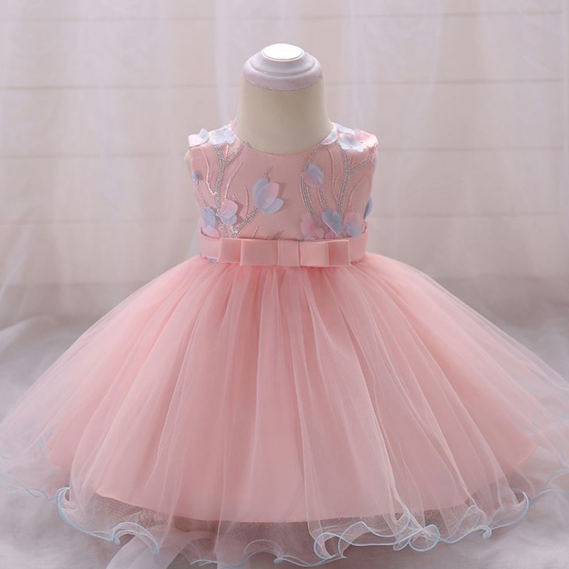 Baige Neugeborene Babykleid Baby Girl Taufe Kleidung Kinder Sommerkleider Designs L1848XZ
