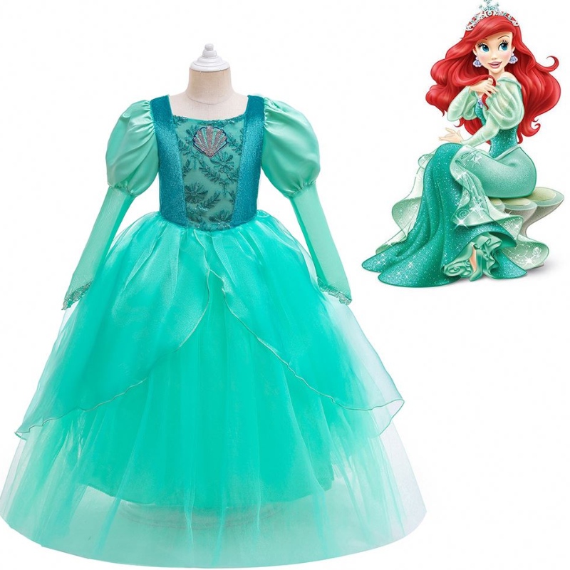 Baige Kinder Mädchen Mermaid Ariel Prinzessin Kleid für Kinder Baby Mädchen Halloween Kostüm Weihnachtskleid Rapunzel Kleid