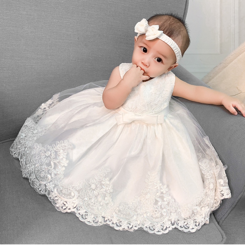 Amazon Hot Sale Kinder Prinzessin Kleid Bow Spitzenkleid Kleid Süßes Partykleid