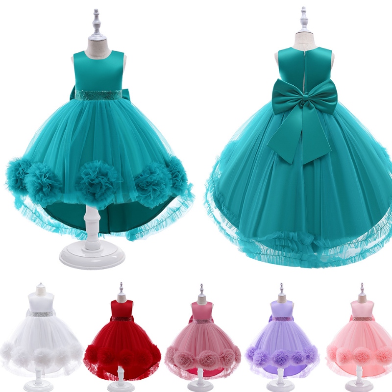 Mädchen Prinzessin Kleider Laufsteg Kleidernetz Blume Tutu Kleiderschwanz Klavier Performance Kostüm