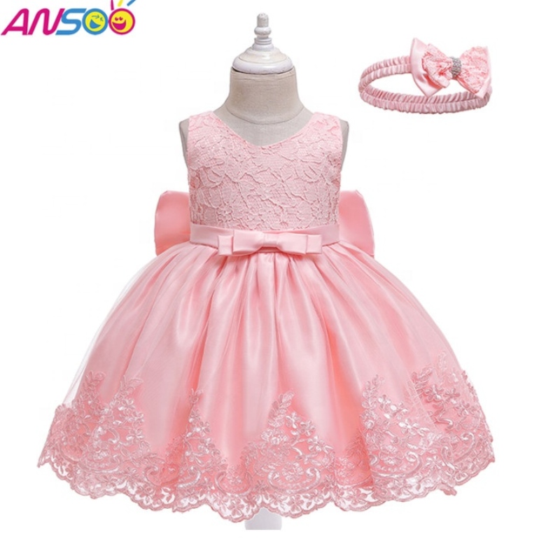 Baige Baby Mädchen Kleidung Ballkleid Prinzessin Kleider Kind formelle Geburtstagstaufe Party Kinder Blumenmädchenkleider mit großer Boge