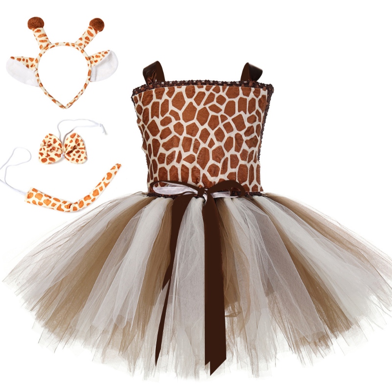 Plus Size Sweet 1 Jahr 6 Jahr 12 Jahre kleines Mädchen Tutu Kleid Tierleistung Giraffe Kleid