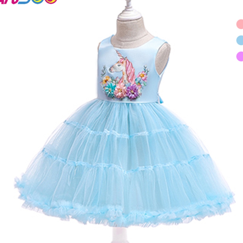 Ansooneuestes Europa und Amerika Kinder mit Blume Einhornkuchenrock Prinzessin Tutu Kausalkleider
