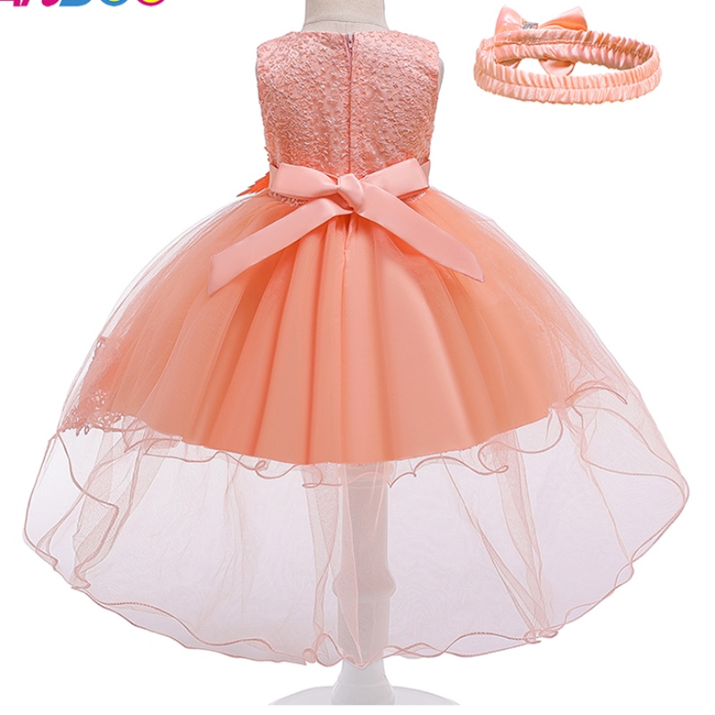ANSOO Europäische und amerikanische Babykleid Spitze Pink Prinzessin Tracking Kleid für 100 Tage Party