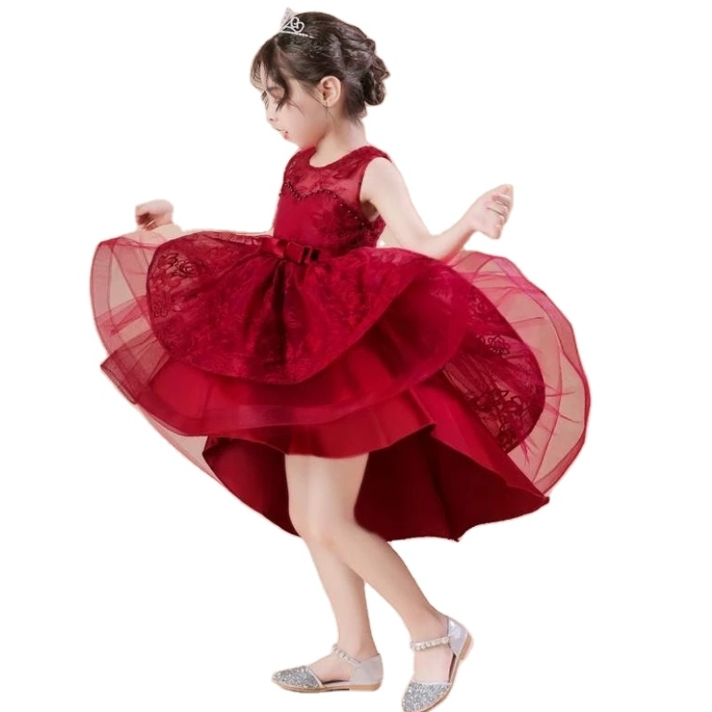 Kinder, die Hochzeitsfeierkleider elegante Spitzenmädchen Prinzessin Abend Prom Tüllkleid Kinder Zeremonie formelle Kostüm