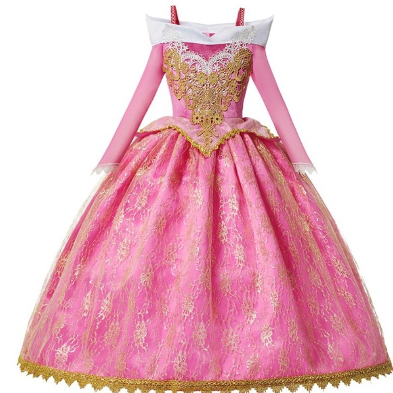 Mädchen Deluxe Dornröschen Prinzessin Kostüm Langarm Festzug Party Kleid Kinder Kostüm Kleider Kleider 3-10t