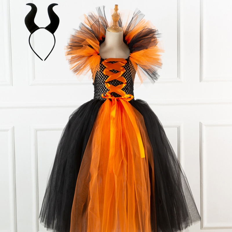 Fancy Tutu Kleid für Mädchen böse Königin Magie Witch Bösewicht Kinder Mal Evie Prinzessin Kostüm mit Kopfbedeckung
