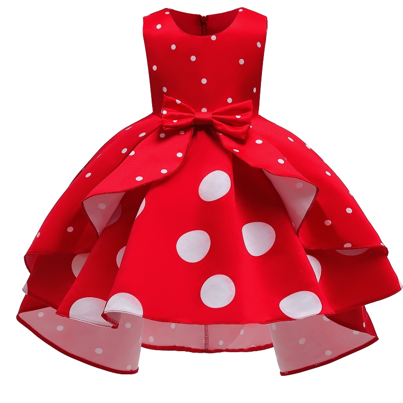 Mädchen Party Kleid Kleid geknöpft Dot Prinzessin Kleid Kinder 's Amazon Kleiderrock
