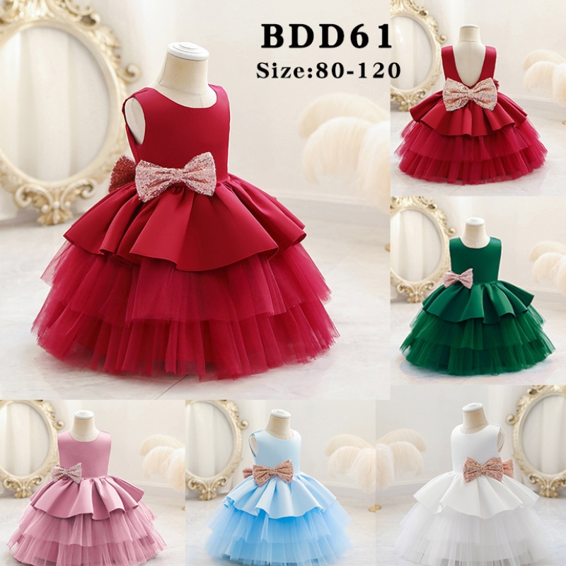 Baby Partykleid Satin Girl Einjähriges Baby Geburtstagskleid Hochzeitskleid