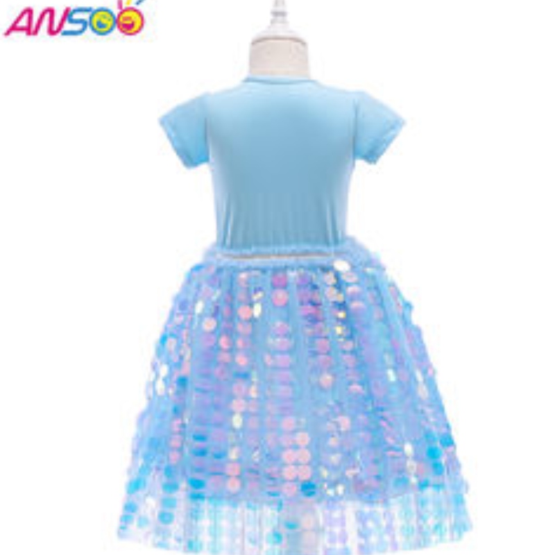 Ansoo -Kleidungshersteller Ice Queen Prinzessin Elsa Hochzeits Geburtstagsfeierkleid
