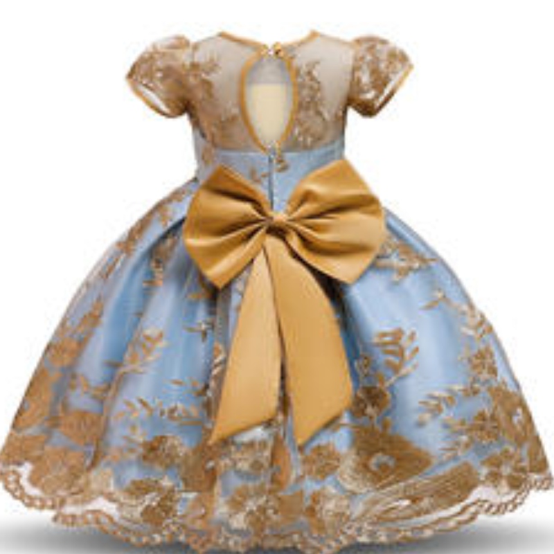 Baby Bow Prinzessin Rock Patchwork Farbe Spitze besticktes Abendkleid für Baby