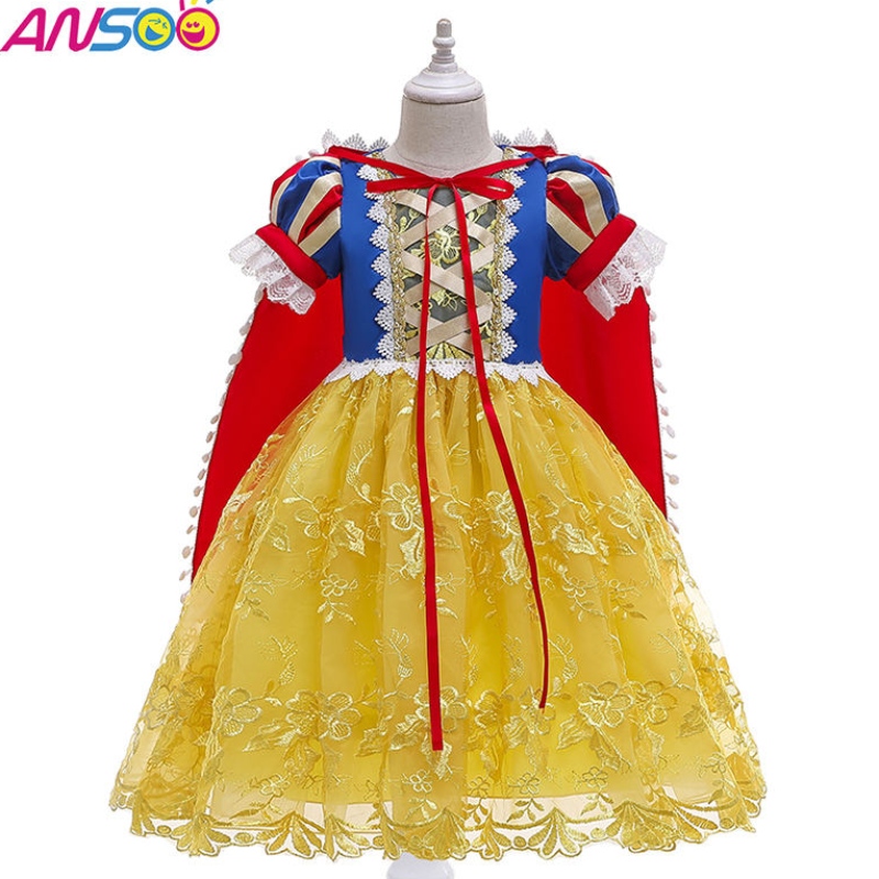 ANSOO 2022 Fancy Girl Prinzessin Kleid Halloween und Weihnachtsschnee -White Cosplay -Kleid