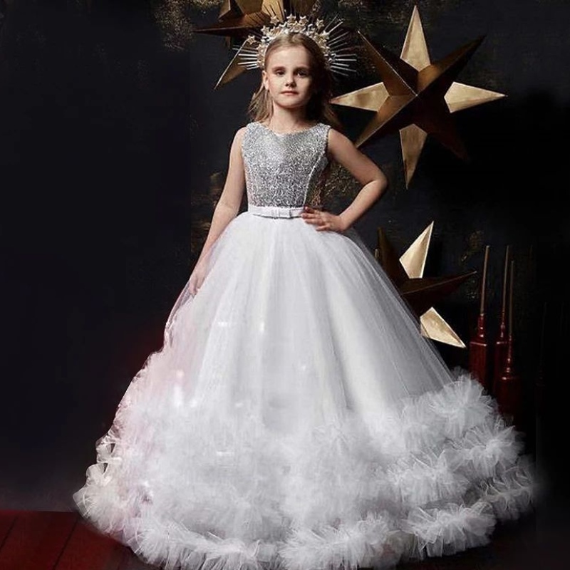 Kinderkleider für Mädchen Weihnachtsfeier Pailletten Teen Girl 10 12 14 Jahre Kinder Blume Hochzeitskleid Prinzessin Kleid Mädchen Kleidung