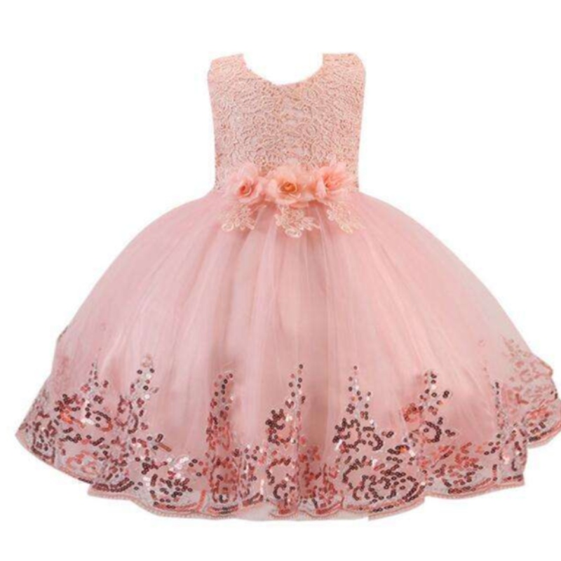 Neueste kundenspezifische Kinder Mädchen Kleider Sommer ärmellose Mädchen Prinzessin Hochzeitskleid Girl Party trägt Kleidungskleid