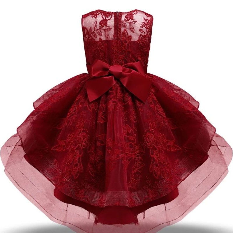 Elegante Mädchen Prinzessin Kleid Hochzeit und Geburtstagsfeier Brautjungfer Tüll Tüll Spitze Stickerei formelle Kleider Kinder Kinder Ball Gow