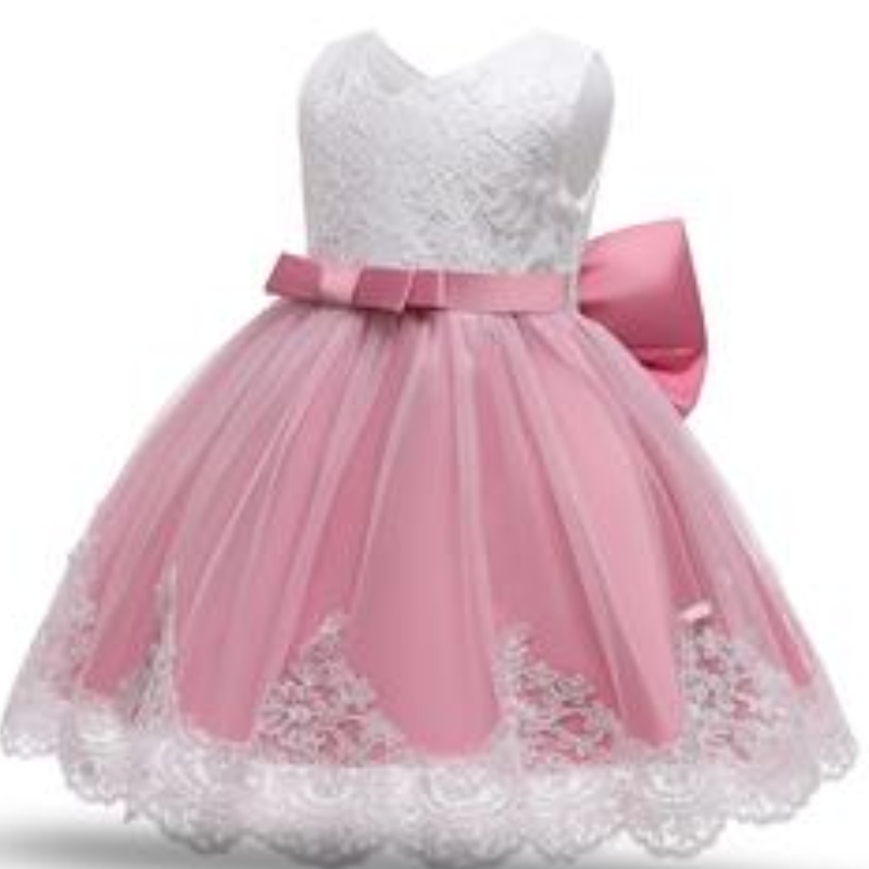 Baby Girls Fluffy Bogenknoten Prinzessin Kleid Kleinkinder Kinder Geburtstag Tüll Stoffe Party Vestidos Kinder Freizeitkleidung Kleidung Kleidung