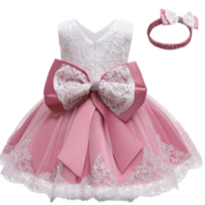 Baby Girls Fluffy Bogenknoten Prinzessin Kleid Kleinkinder Kinder Geburtstag Tüll Stoffe Party Vestidos Kinder Freizeitkleidung Kleidung Kleidung