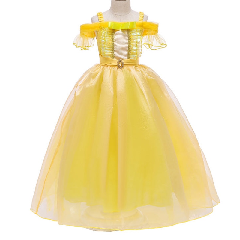 Ansoo Schönheit und The Beast Belle Prinzessin Sommerkleid Kinder Mädchen Party Kleid Weihnachtskostüm Baby Prinzessin Kleid