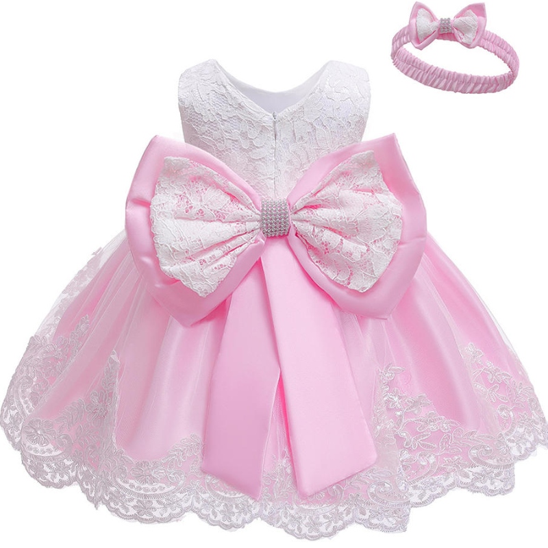 Großhandel Lieferanten 0-6 Jahre Taufkleid Kleid Girl Kleid Stickerei Kinder Party Tragen Sie Blumenmädchenkleid für Hochzeit