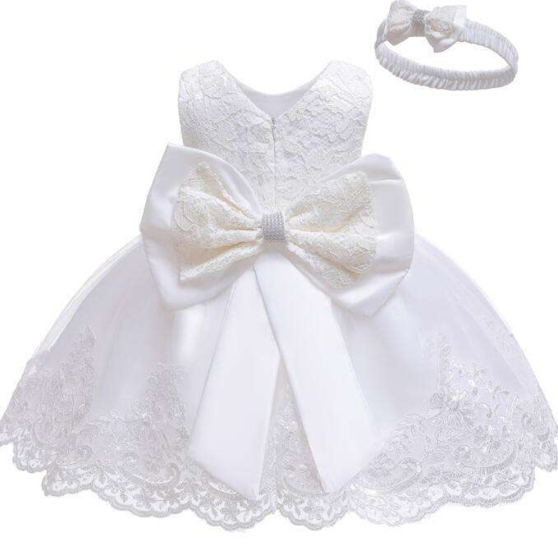 Großhandel Lieferanten 0-6 Jahre Taufkleid Kleid Girl Kleid Stickerei Kinder Party Tragen Sie Blumenmädchenkleid für Hochzeit