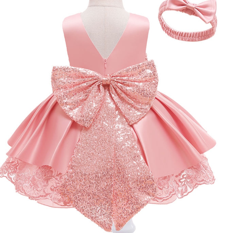 Kinderkleid Kleidkleidung Kleidung Geburtstagsergebnis Party Stickerei formelle Spitze Baby Blumenmädchen Kleid mit großer Bogen