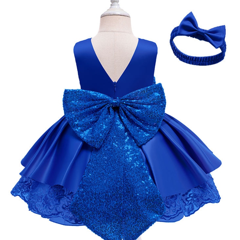 Großhandel Custom O-Neck A-Line Baby ärmellose Kleidung Kid Girls Boutique Party Kleid Kind