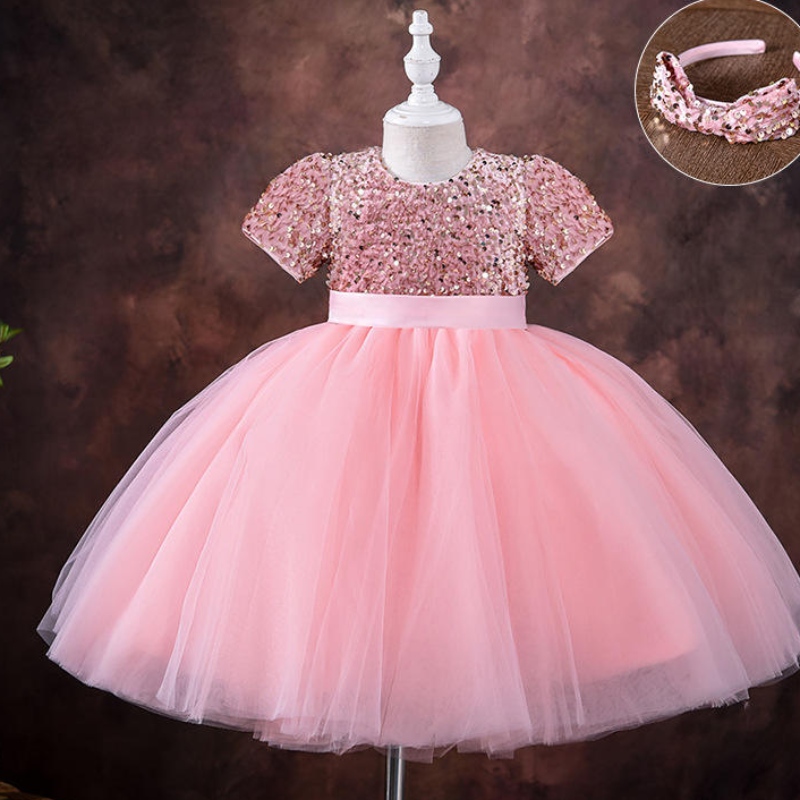 5-9 Jahre Mädchen Prinzessin Kleid Paillette Spitze Tüll Hochzeitsfeier Tutu Fluffy Kleid für Kinder Kinder