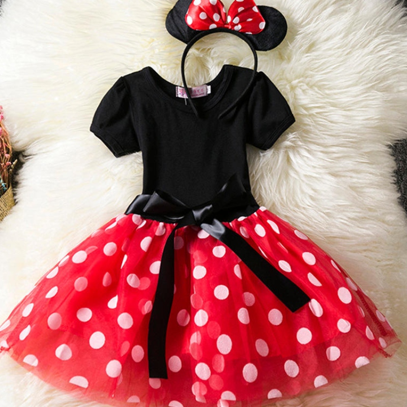 Mädchen Cosplay Cartoon Kostüm Kinder Sommer Kurzarm Tupfen Polka Dot Prinzessin Dress Up Kindergeburtstagsfeier Kleidung