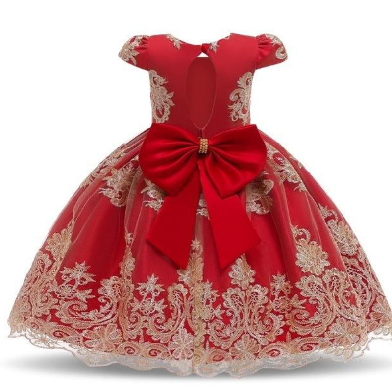 2022 Neu gestickte Tutu Geburtstag Prinzessin Blumenmädchen \\ 'Partykleider 2-12 Jahre Spitzen Blumenmädchen Kleider Hochzeit