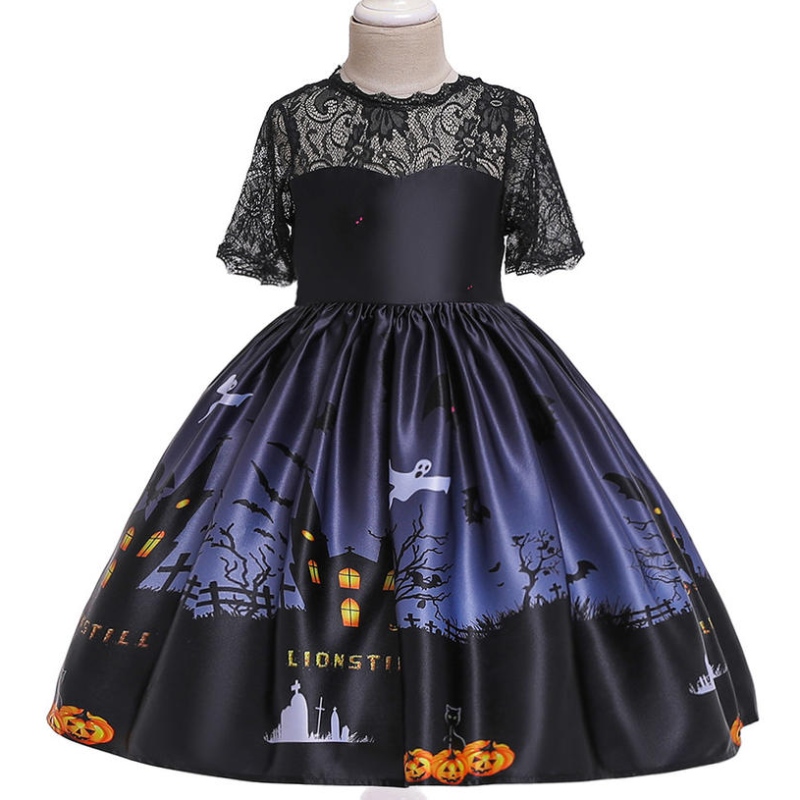 Mädchen Halloween Kleider Hexe Tutu Kostüm Kinder Party Kleidung Mädchen Prinzessin Kleid Kinder Kürbis gedruckt Halloween Kostüm