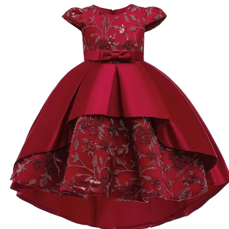 Baige Neujahrsbrock Kinderparty Tragen Sie Long Tail Kid Flower Girl Western Party formelles Geburtstagskleid
