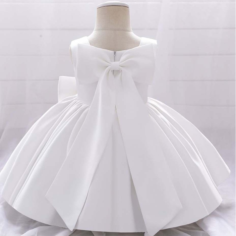 Baige Bowknot Little Girl Prinzessin Kleid westlich ärmellose einjährige Blumenmädchen Geburtstagsfeier Kleid