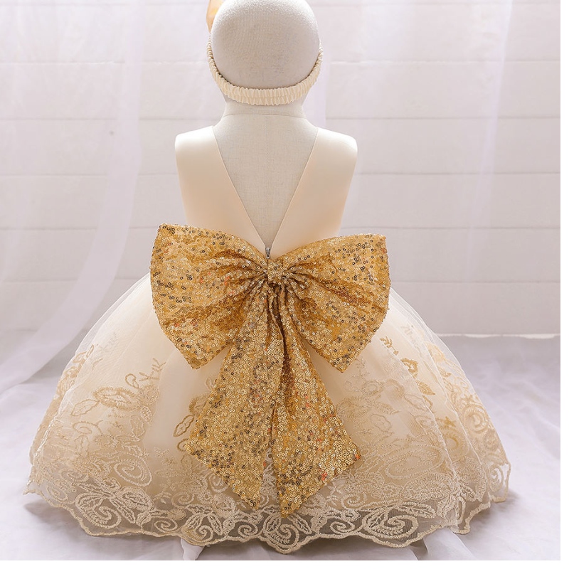 Baige Großhandel Blumenmädchen Kleid Party Hochzeits Geburtstag Kinder Kleidung elegante Baby -Mädchen -Kleider ärmelloser Kleider