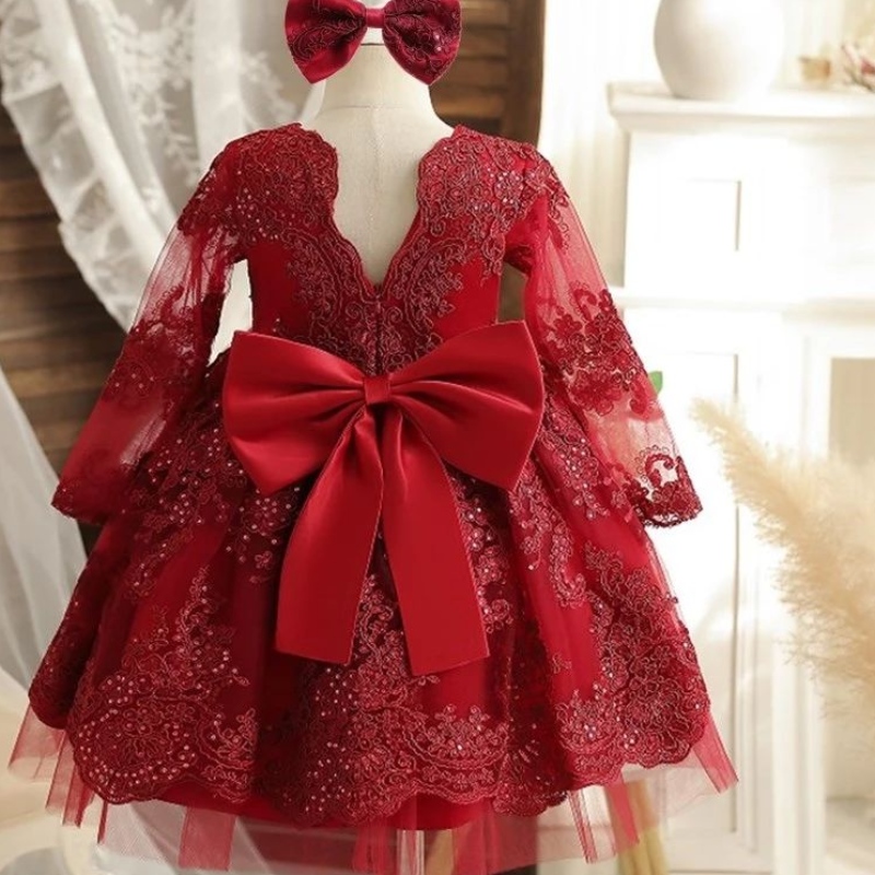 Kleine Mädchen Prinzessin Partykleider Stickerei Blume Elegante Hochzeits Geburtstag Abend Kleid Kleinkind Kinder formelle Spitzenkleid