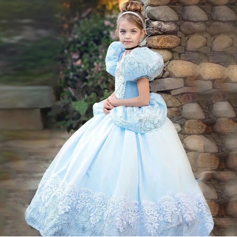 Schneewatte Mädchen Prinzessin Kostüm für Kinder Karnevalsparty Kinder Kleidung Mädchen Cosplay Dress Up Robe