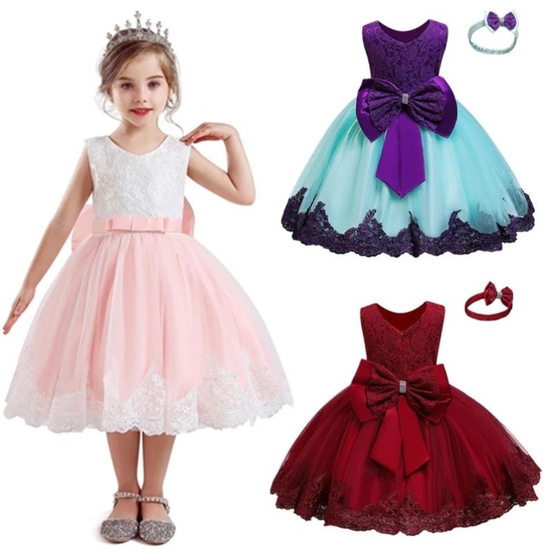 Kinderkleider für Mädchen Blumen Mädchen Hochzeitskleid Kinder Spitzen Prinzessin Kleid Mädchen eigen