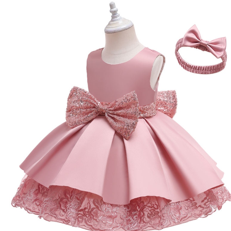 Kleidung Kinder Party Tragen Brautkleider für Mädchen Abend Prinzessin Kleider Spitzenbrautjungfernkleid ärmellose