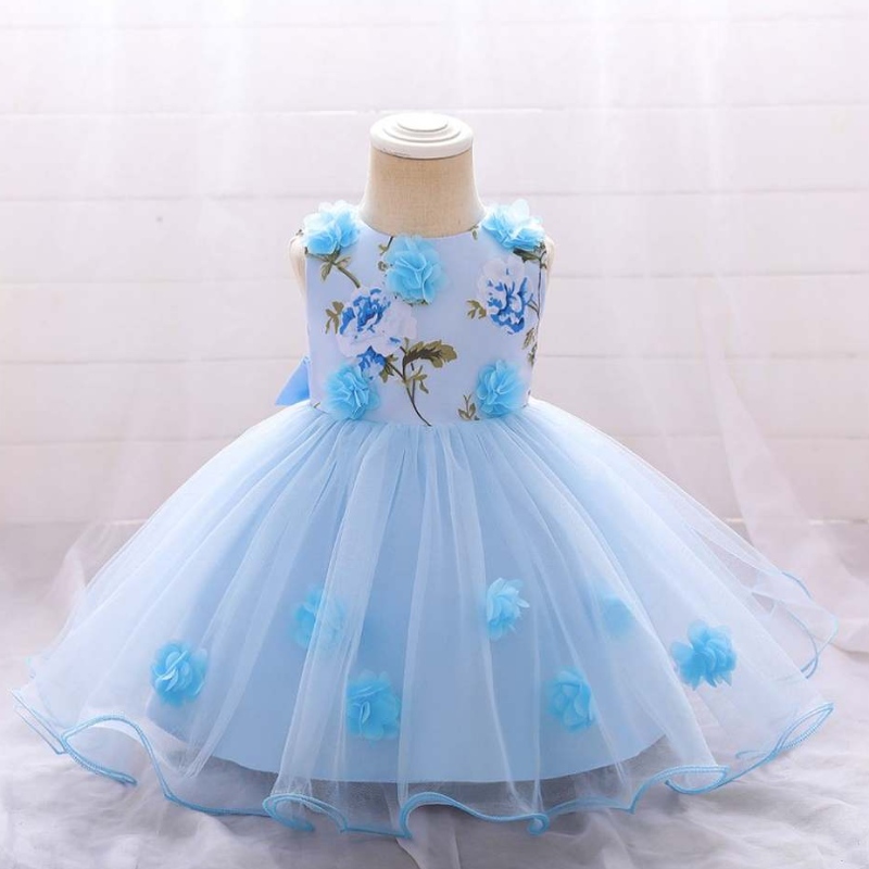Hot Sale Baby Summer Girl Party Kleid Kinder Geburtstag Hochzeitskleid für 3-24 m Trage