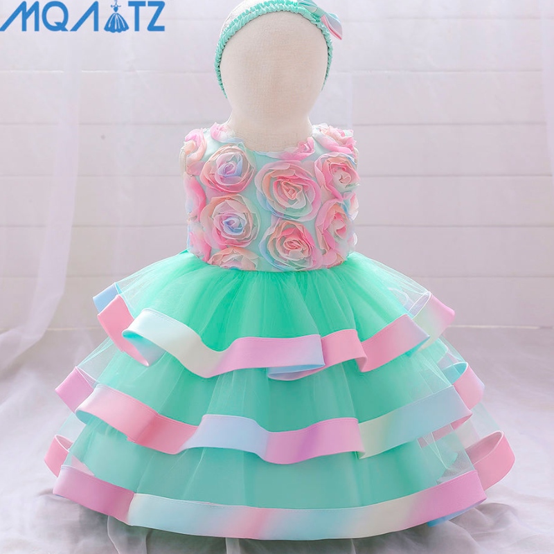 Baige heiß verkauft Baby Sommer ärmellose Tüllkleid Mädchen Kuchen Schicht Kinder Kostüm Girl Party Kleider